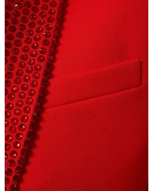 Blazer corto de lana decorado Area de color Red