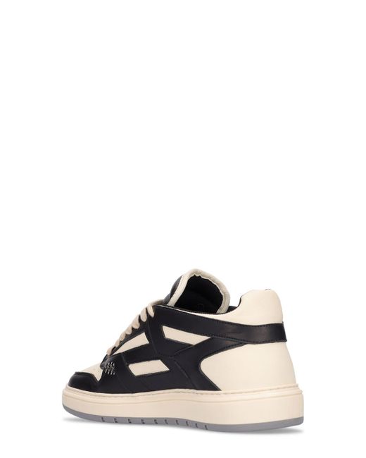 Represent White Reptor Low Leather Sneakers for men