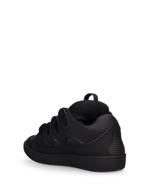 Lanvin Black Curb Suede Sneakers