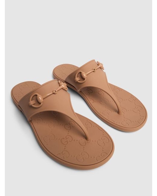 Sandalias de goma 10mm Gucci de color Brown