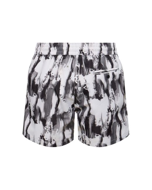 Frescobol Carioca White Seascape Printed Tech Swim Shorts for men