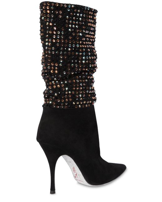 rene caovilla embellished biker leather boots