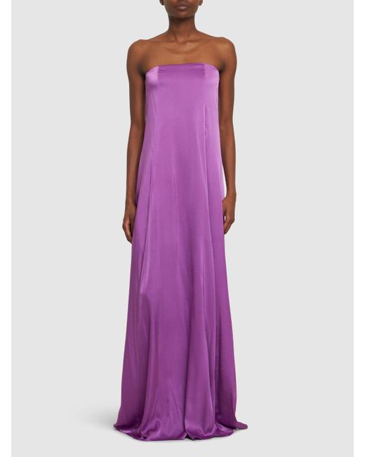 Forte Forte Purple Stretch Silk Satin Dress