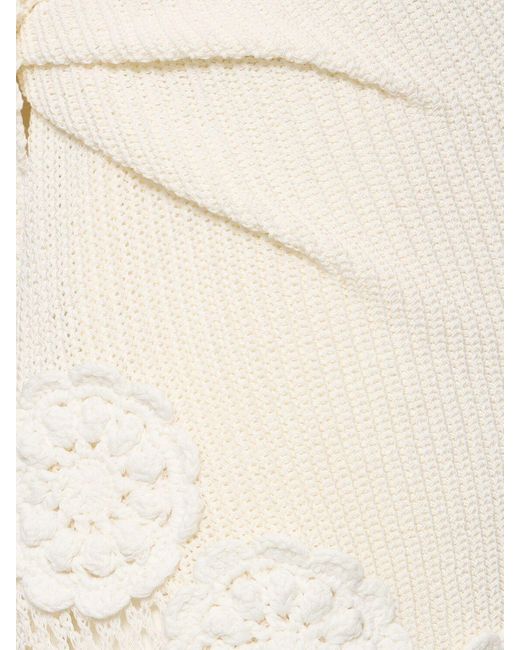 Sarong de algodón crochet con flecos WeWoreWhat de color White