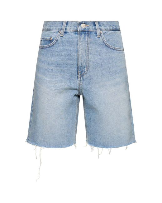 DUNST Blue Denim-shorts Mit Raw-saum