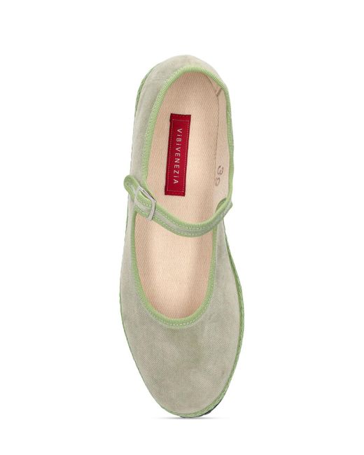 Chaussures mary jane en velours salvia 10 mm Vibi Venezia en coloris Green