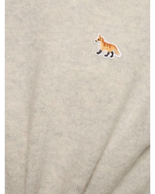 Maison Kitsuné Baby Fox Patch Regular Jumper in Natural for Men