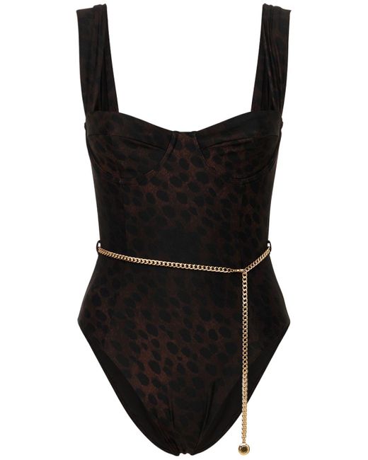 WeWoreWhat Lvr Exclusive Danielle Swimsuit in Black/Brown (Black) | Lyst