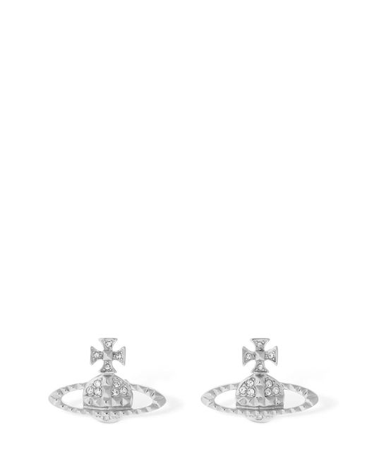 Vivienne Westwood White Mayfair Bas Relief Stud Earrings