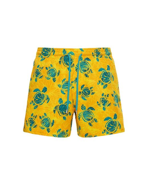 Vilebrequin Yellow Turtles Recycled Nylon Swim Shorts for men