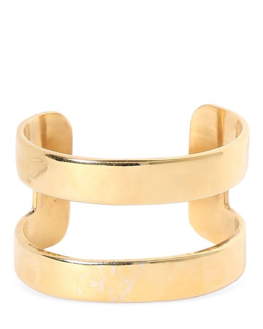 Saint Laurent Metallic Minimale Cuff Bracelet