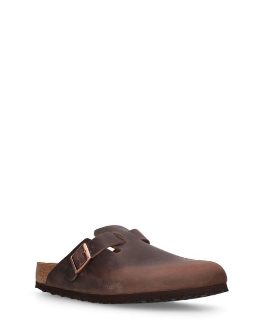 Birkenstock Brown Boston Sfb Leather Sandals for men