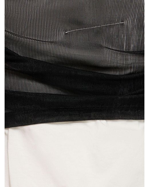 Top transparente plisado MM6 by Maison Martin Margiela de color Black