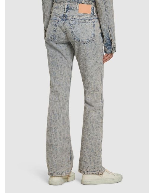 Jeans de denim con cintura baja Acne de color Gray