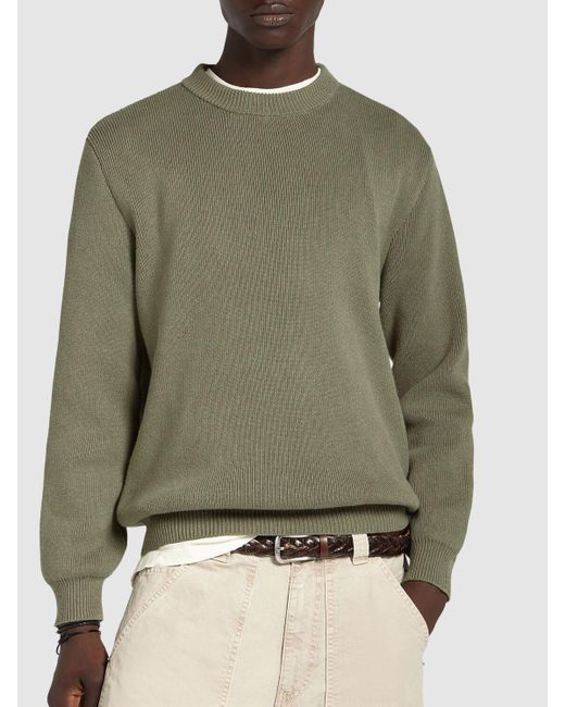 Golden Goose Deluxe Brand Green Journey Cotton Crewneck Sweater for men