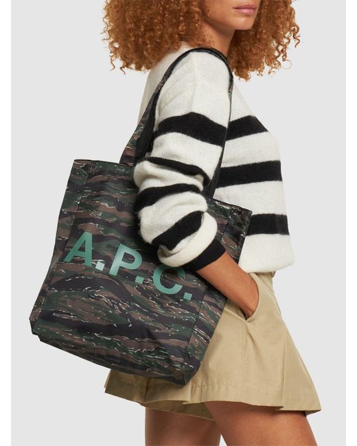 A.P.C. Black Lou Reversible Nylon Tote Bag