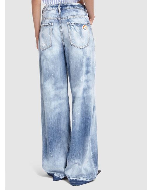 Jeans anchos lavados DSquared² de color Blue