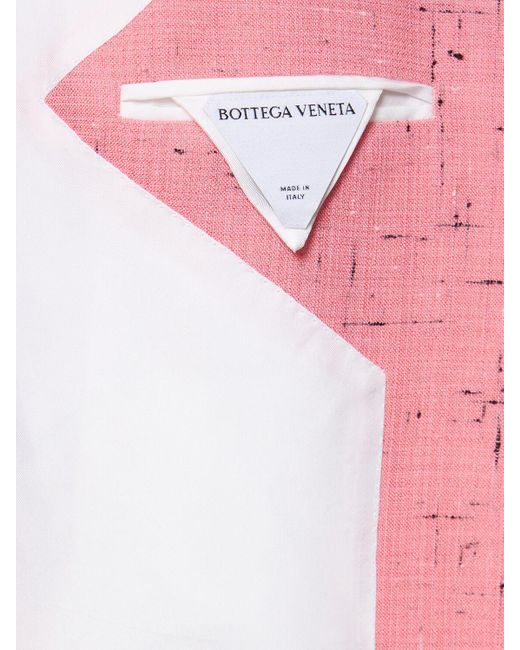 Bottega Veneta Pink Textured Crisscross Silk Blend Jacket for men