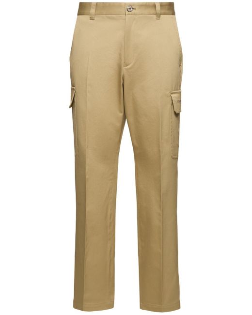 Versace Natural Cotton Gabardine Cargo Pants for men