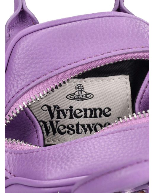 Vivienne Westwood Purple Mini Yasmine Grained Re-vegan Bag