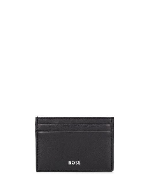 Boss Gray Randy Leather Card Case for men