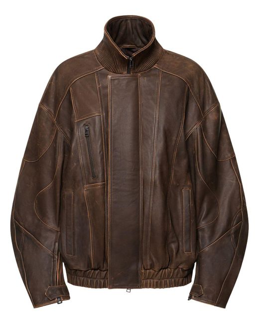 Manokhi Brown Adwa Leather Jacket