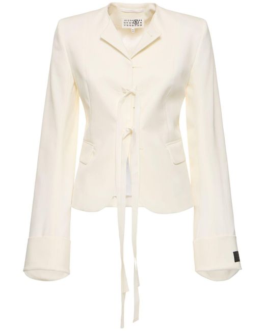 MM6 by Maison Martin Margiela Natural Tailored Wool Blend Jacket
