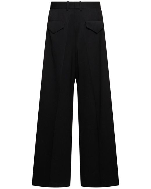 Pantalones anchos de gabardina de algodón Jil Sander de hombre de color Black