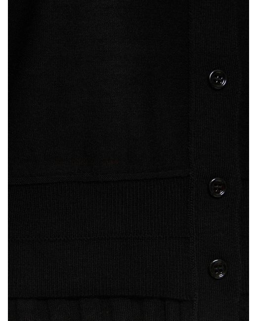 Marc Jacobs Black Fine Ribbed Wool Cardigan