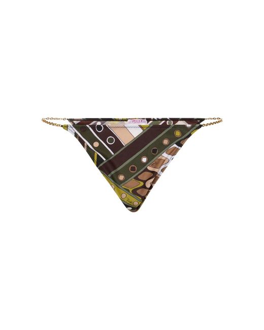 Slip bikini in lycra stampata di Emilio Pucci in Multicolor
