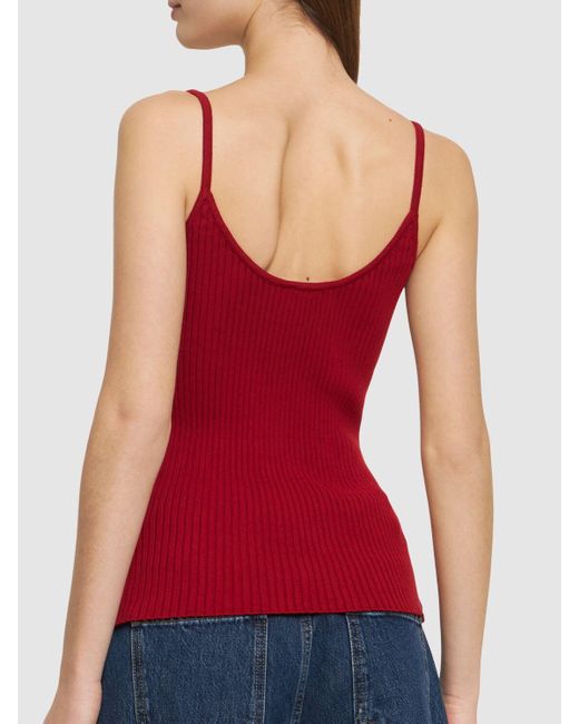 Courreges Red Knit Tank Top