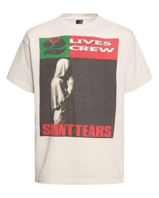 Saint Michael T-shirt "denim Tears X Saint Mx6 Lives" in Gray für Herren