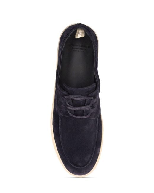 Officine Creative Blue Herbie Suede Leather Loafers for men