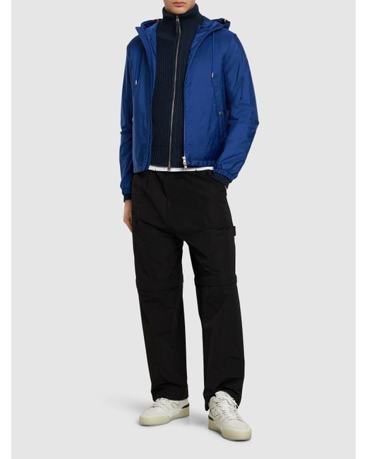 Moncler Blue Grimpeurs Hooded Nylon Jacket for men