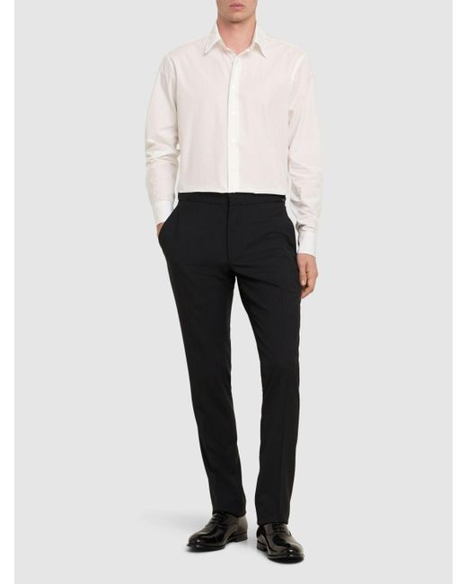 メンズ Lardini コットンポプリンシャツ White