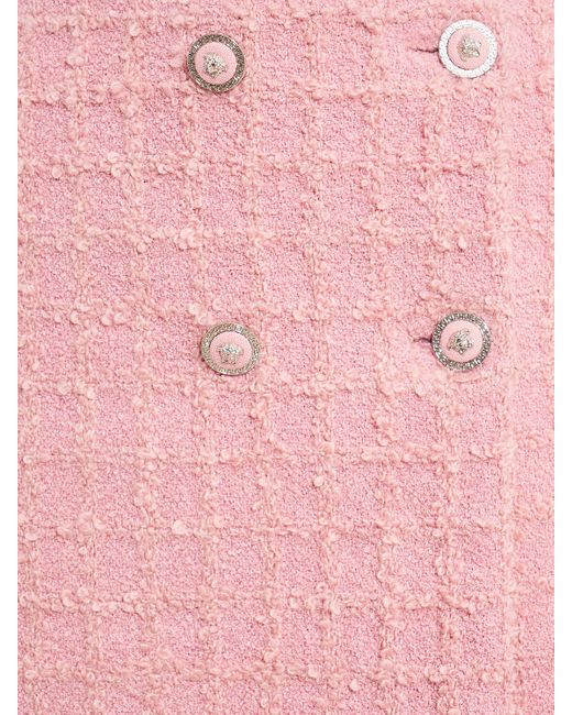 Minigonna in tweed di Versace in Pink
