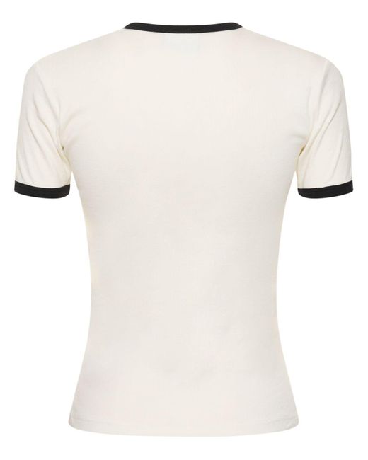 Courreges White T-shirt In Kontrastfarbe
