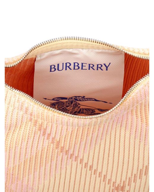 Bolso mini check duffle con asa Burberry de color Natural