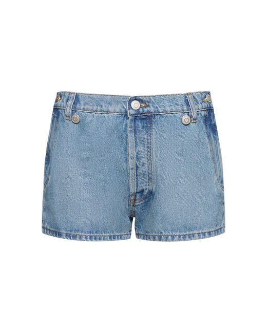 Coperni Blue Open-Hip Cotton Denim Shorts