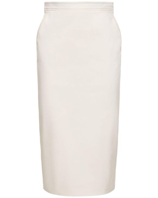 Max Mara White Zulia Cotton Jersey Midi Skirt