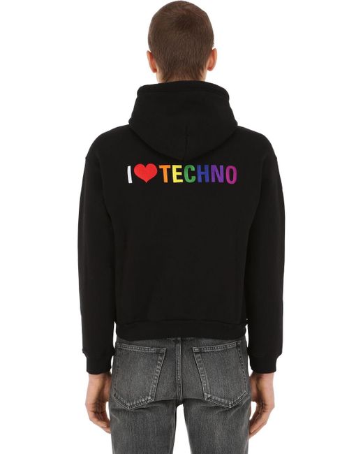 Balenciaga I Love Techno Zip-up Sweatshirt Hoodie in Black for Men | Lyst