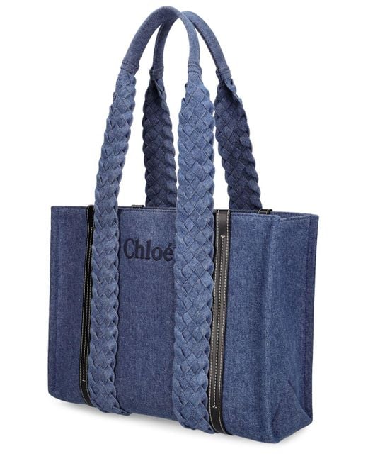 Chloé Blue Medium Woody Tote Bag