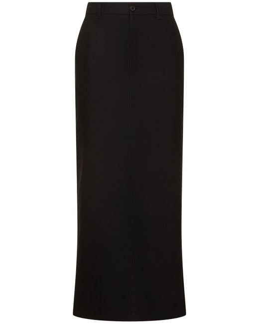 Wardrobe NYC Black Cotton Drill Maxi Column Skirt