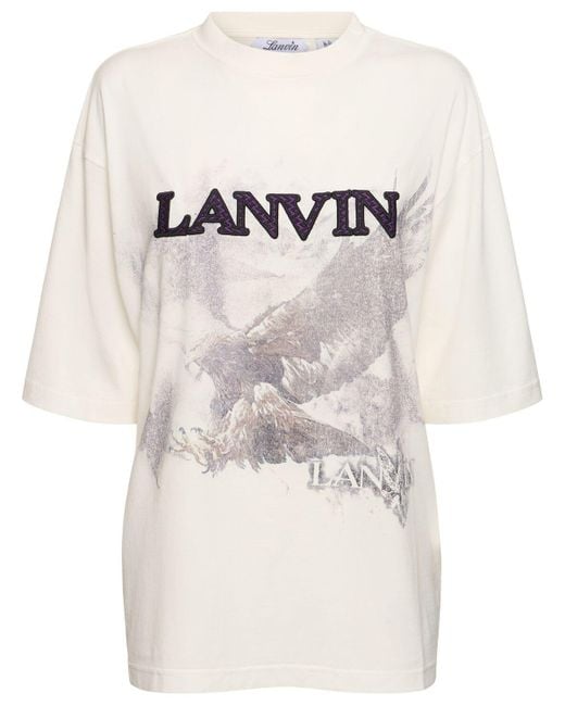 Lanvin Multicolor Kurzärmliges T-shirt Aus Bedruckter Baumwolle