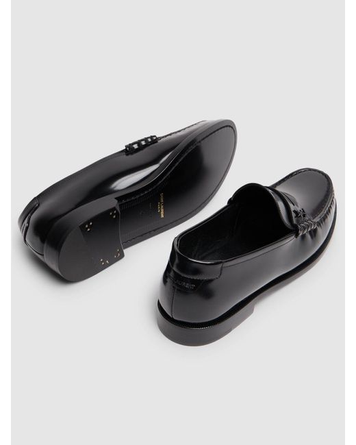 Mocassini le loafer monogram in pelle 20mm di Saint Laurent in Black