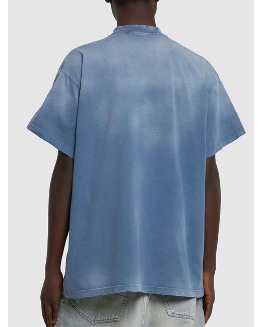 Balenciaga Vintage-t-shirt Aus Baumwolle "new Paris Moon" in Blue für Herren