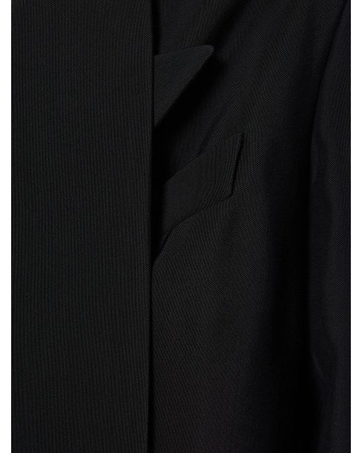 Mugler Black Double Breast Viscose & Wool Jacket for men