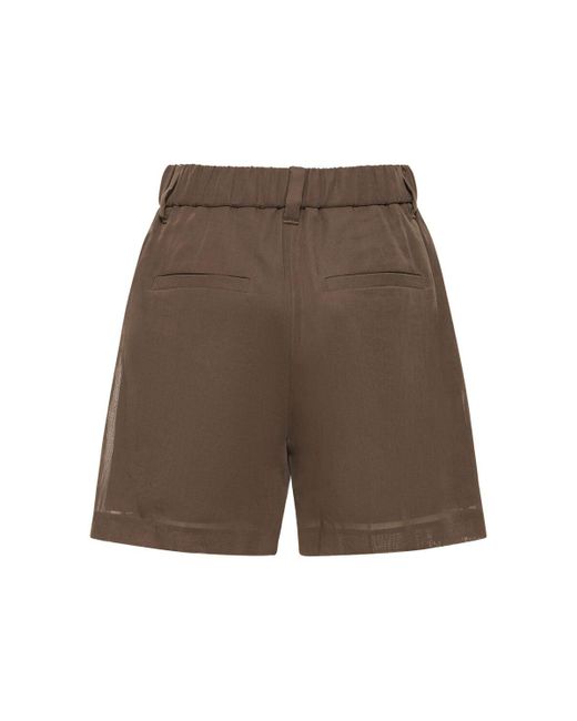 Shorts elasticizzati in gauze di cotone di Brunello Cucinelli in Brown