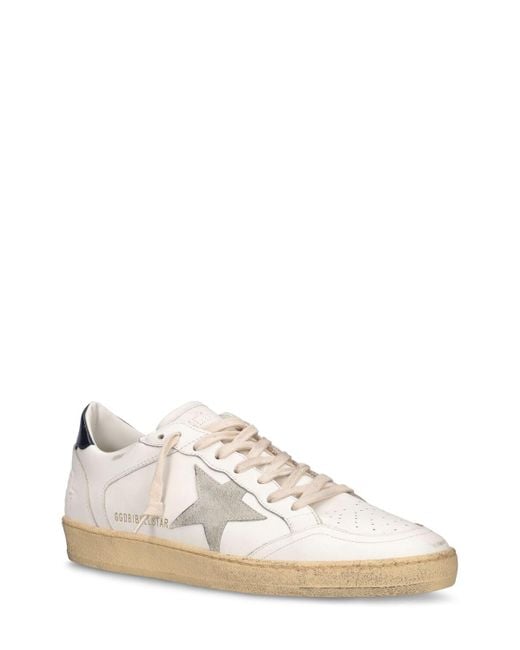 Golden Goose Deluxe Brand White 20mm Ballstar Leather & Suede Sneakers for men