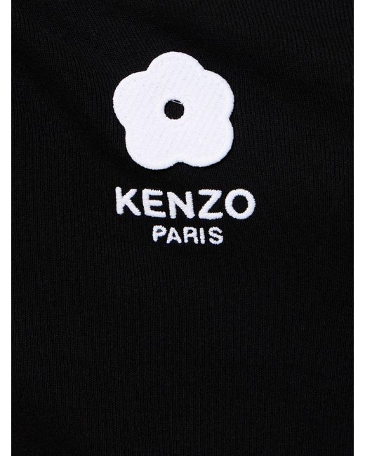 Top de algodón jersey acanalado KENZO de color Black